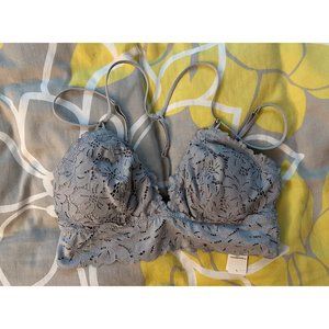 Aerie Floral Lace Bralette - Gray